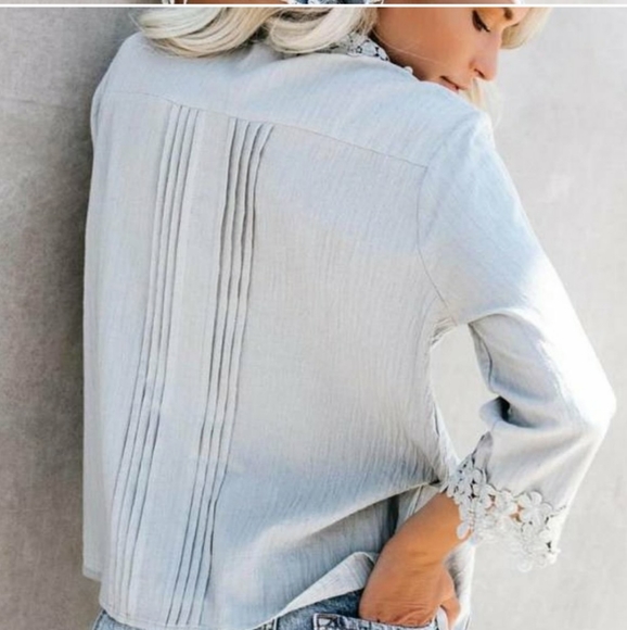 NEW Bohemian inspired laced blouse- NWT - Picture 6 of 9